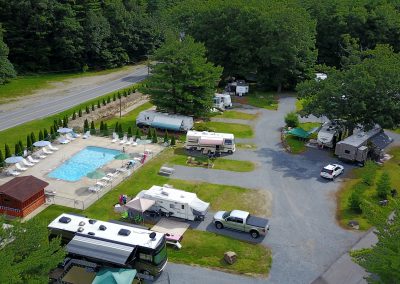 overhead view of campground